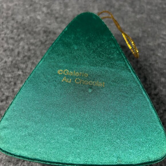 Galerie Au Chocolate Sequined Christmas Tree Ornament Keepsake Empty Box w Lid - Picture 2 of 6
